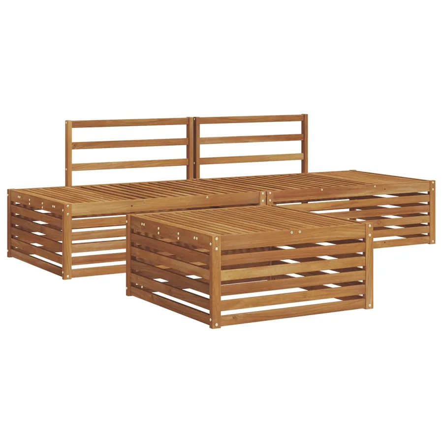 Ensemble de canapés d'extérieur 3 Pièce Naturel - 2