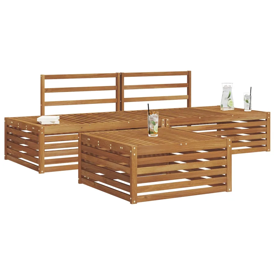 Ensemble de canapés d'extérieur 3 Pièce Naturel - 3