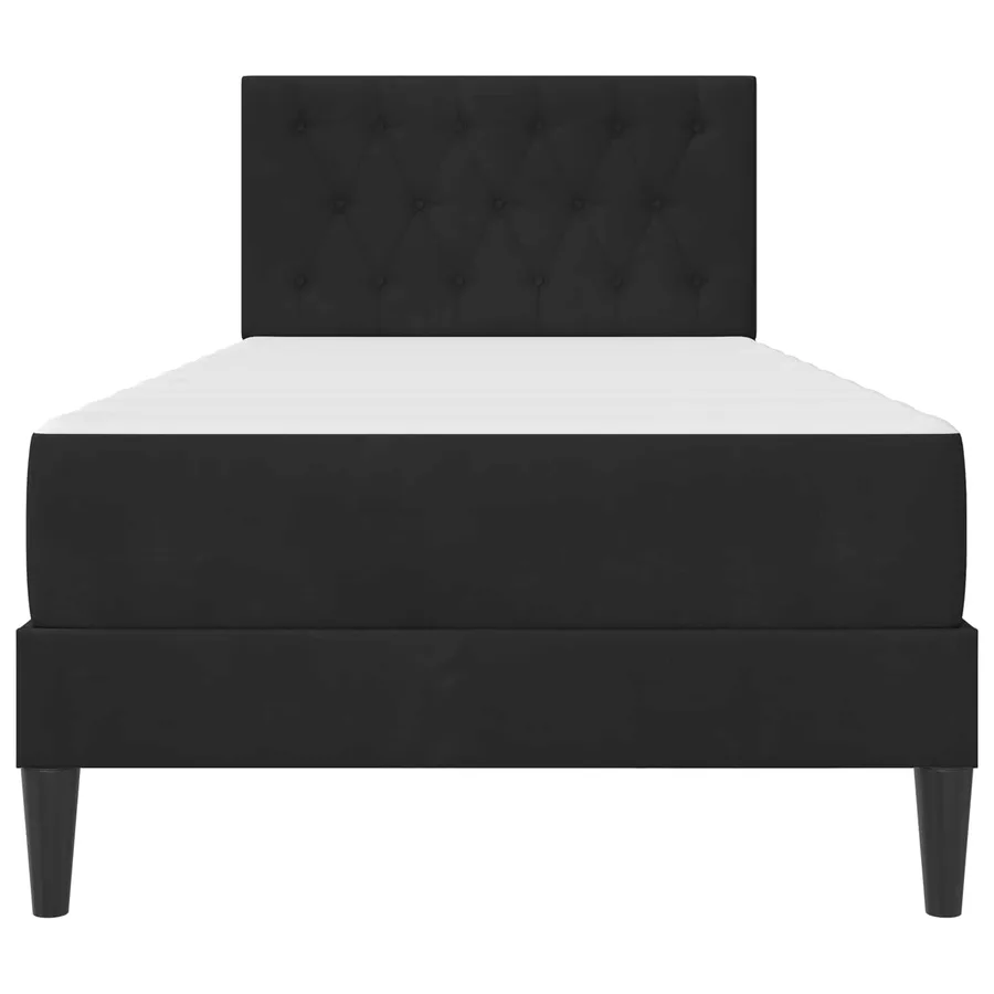 Cadre de lit avec matelas Noir 90 x 200 cm Velours - 6