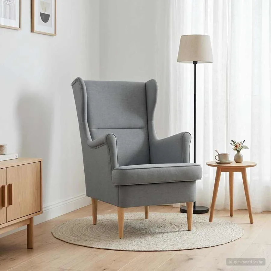 fauteuil Gris clair tissu - 3