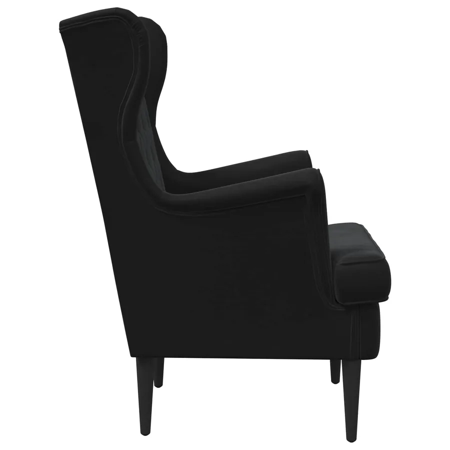 Fauteuil Noir Velours - 5
