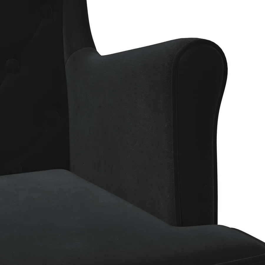 Fauteuil Noir Velours - 7