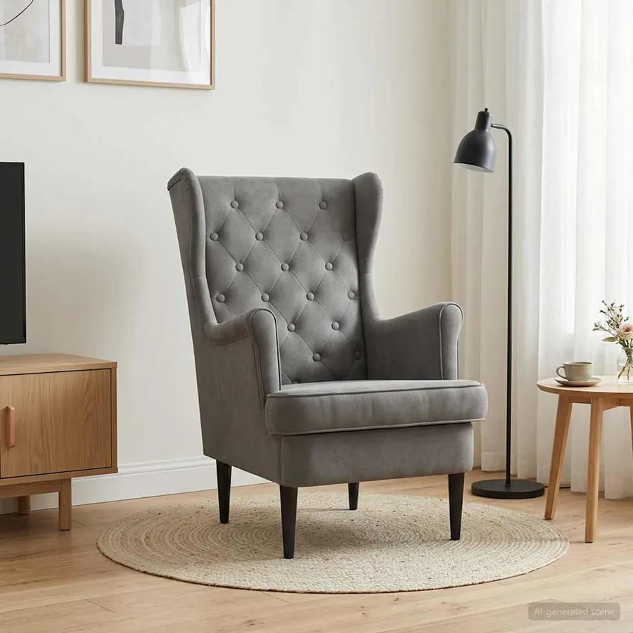 Fauteuil Gris foncé Velours