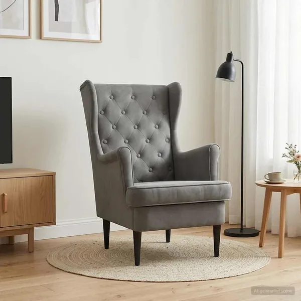 Fauteuil Gris foncé Velours