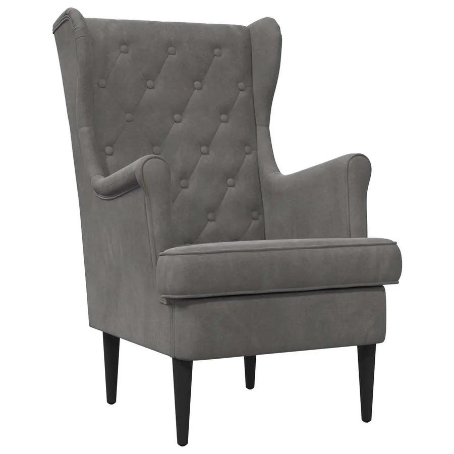 Fauteuil Gris foncé Velours - 2