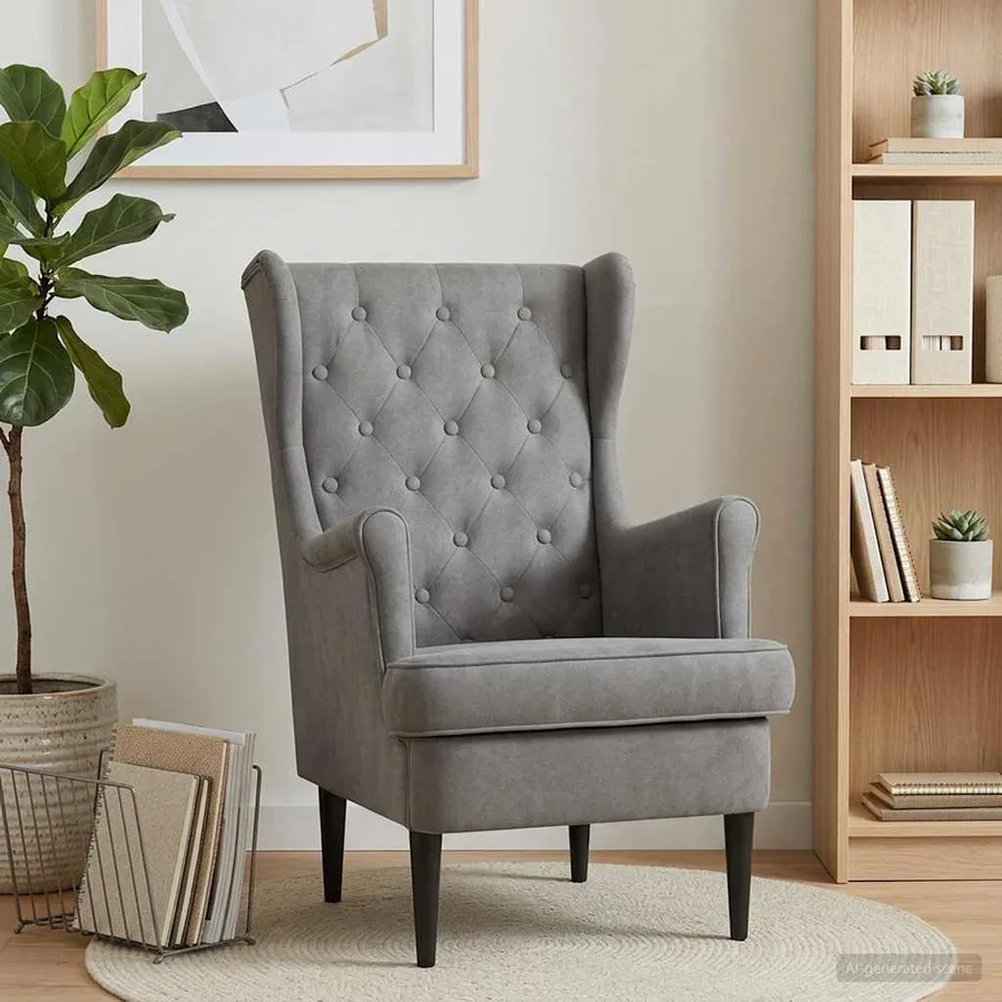 Fauteuil Gris foncé Velours - 3