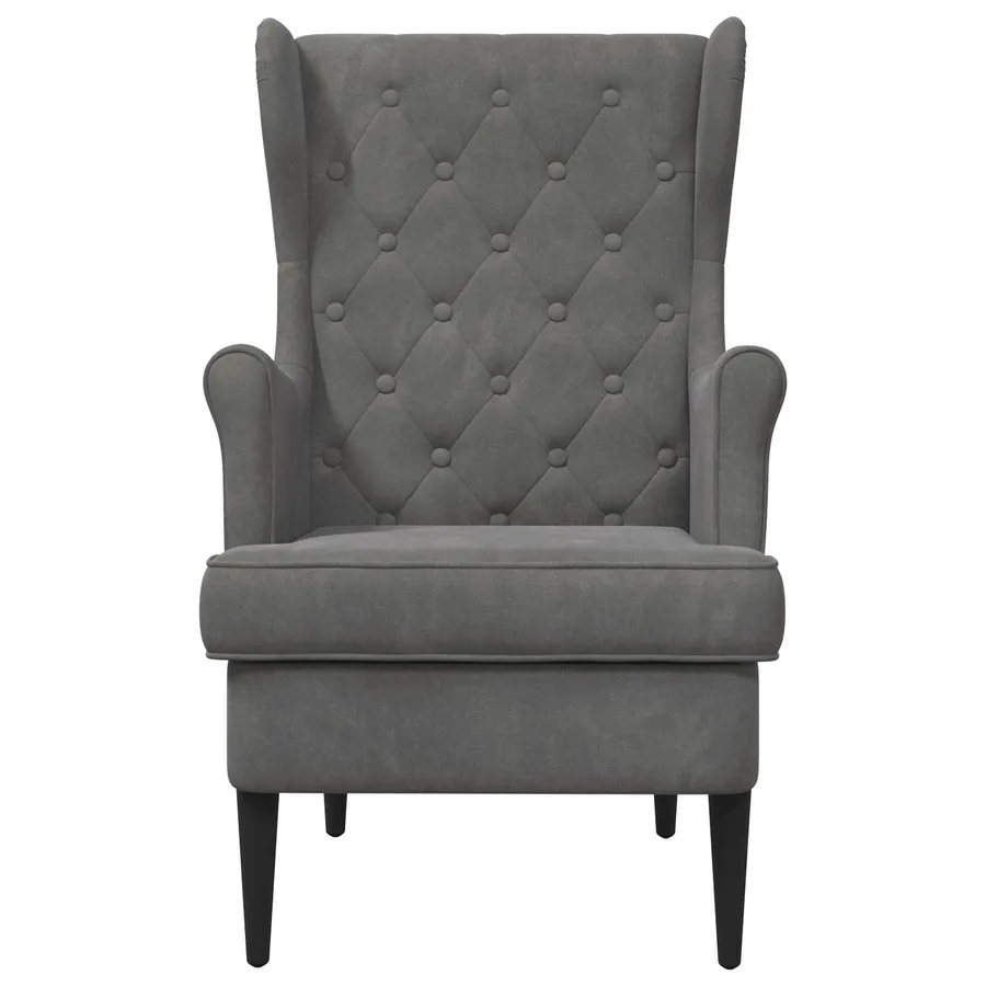 Fauteuil Gris foncé Velours - 4