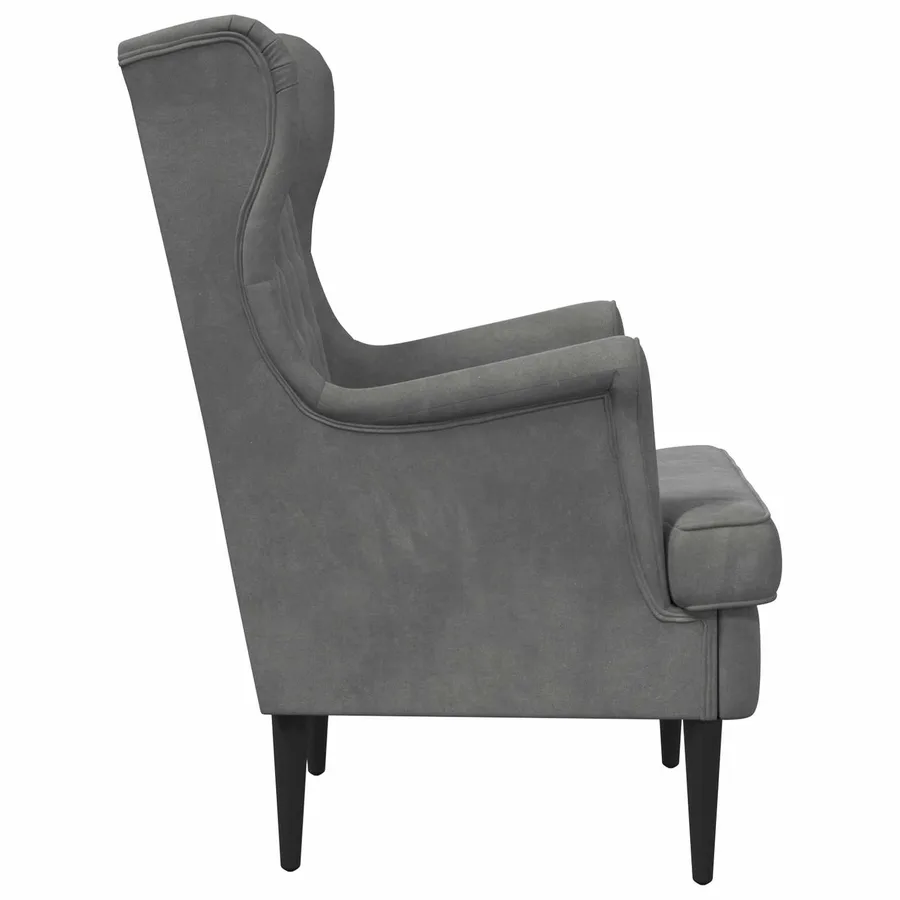 Fauteuil Gris foncé Velours - 5