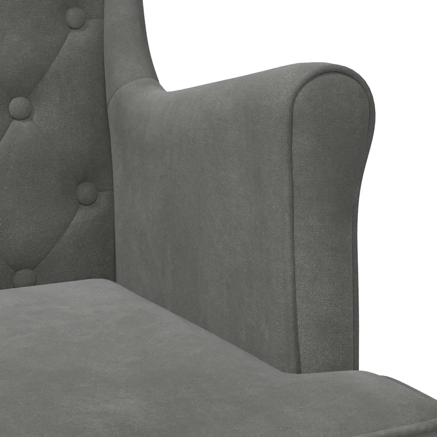 Fauteuil Gris foncé Velours - 7