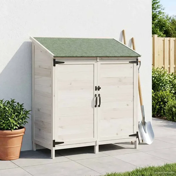 Abri de jardin Blanc 106,5 x 56 x 113,5 cm Bois de Sapin Massif
