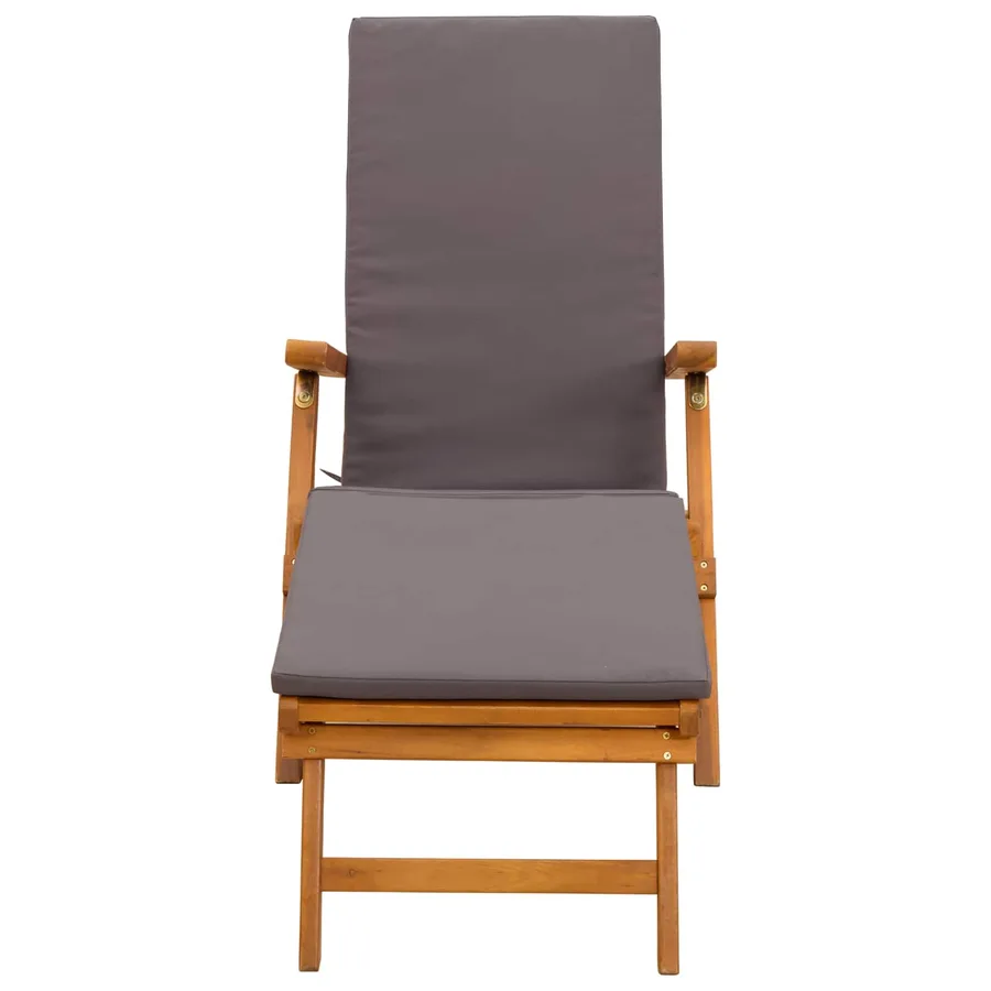 Chaise longue inclinable et pliable 2 pcs Gris 55 x 146 x 91 cm - 6