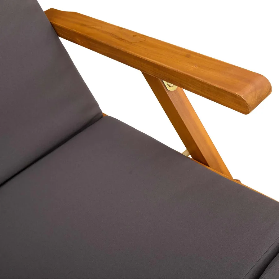 Chaise longue inclinable et pliable 2 pcs Gris 55 x 146 x 91 cm - 9
