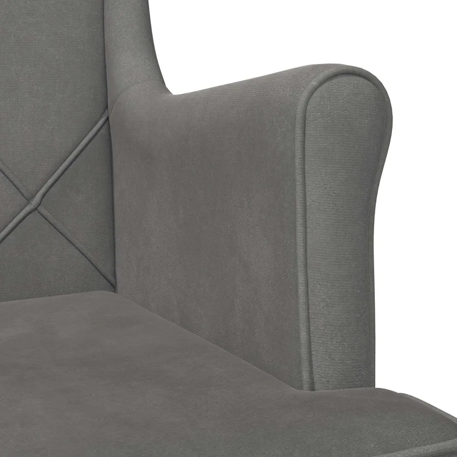 Fauteuil Gris foncé Velours - 7