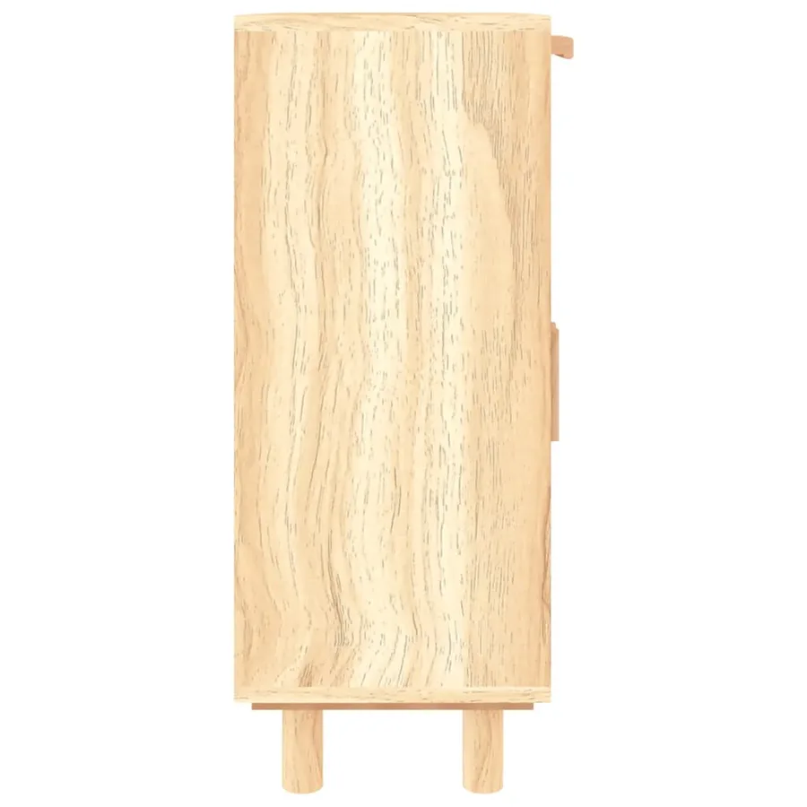 Buffet Marron 60x30x75 cm Bois de pin massif et rotin naturel - 6