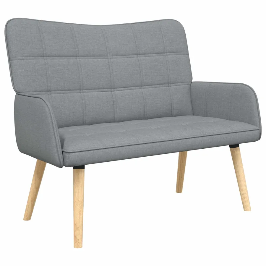 Sofa 2 places Gris clair 115 x 61 x 87 cm Tissu - 2