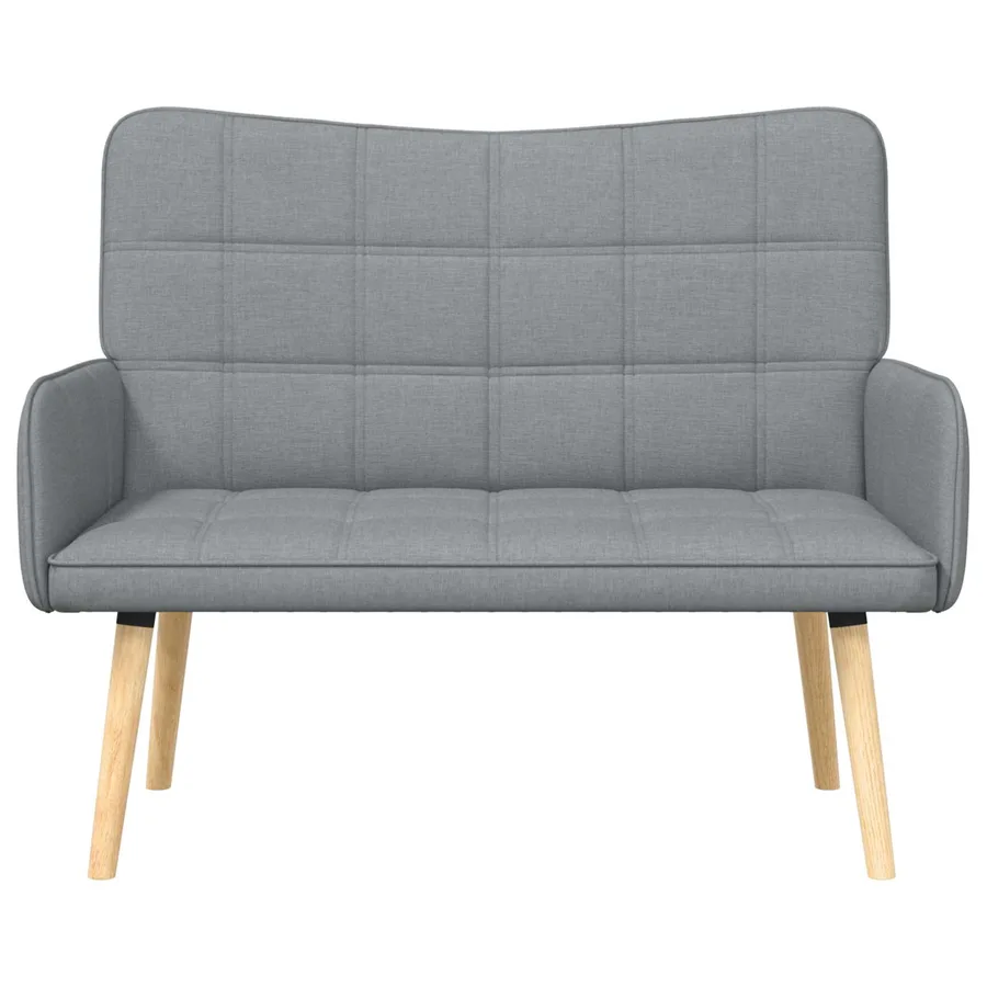 Sofa 2 places Gris clair 115 x 61 x 87 cm Tissu - 4