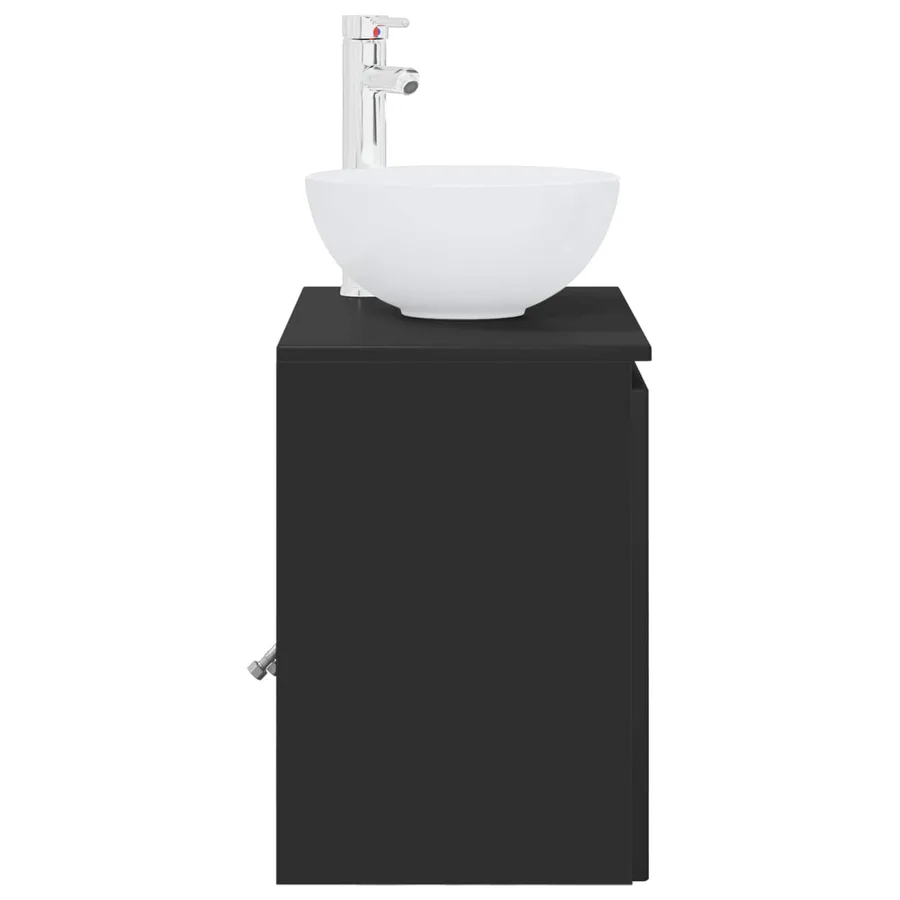 Vanité de lavabo mural Noir 49,5 x 41 x 64,5 cm - 4