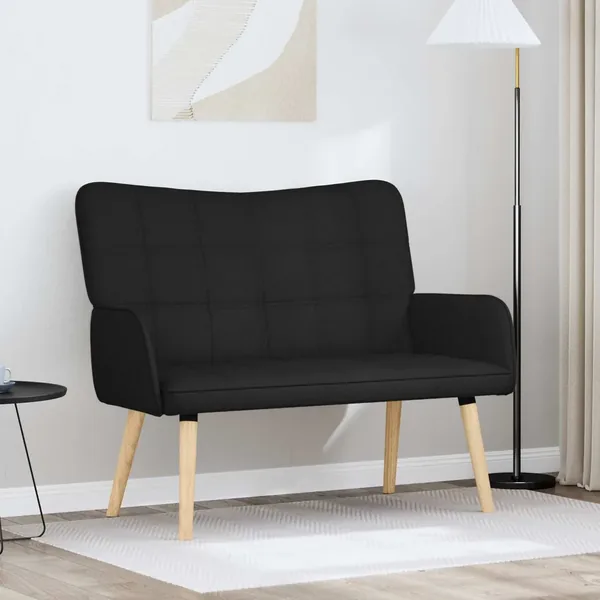 Sofa 2 places Noir 115 x 61 x 87 cm Tissu