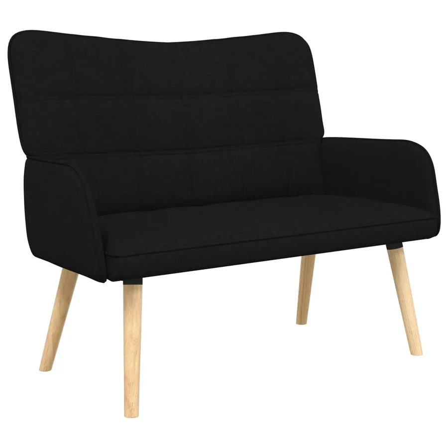 Sofa 2 places Noir 115 x 61 x 87 cm Tissu - 2