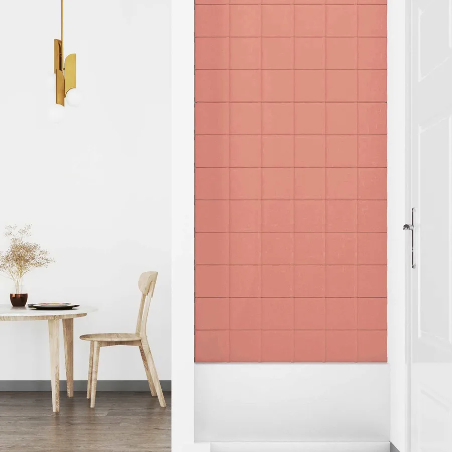 Tête de lit murale 12 pcs Rose 90 x 15 cm Velours - 3