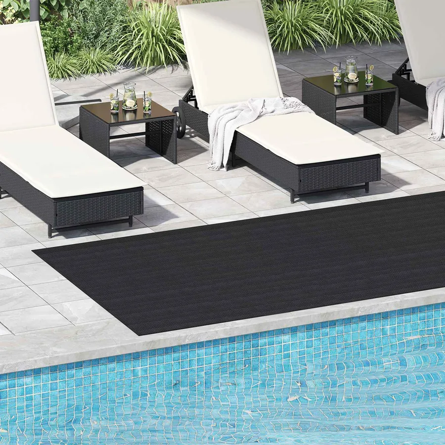 Tapis de sol Noir 1,5 x 4 m Caoutchouc