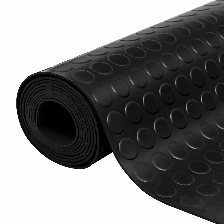 Tapis de sol Noir 1,5 x 4 m Caoutchouc - 2