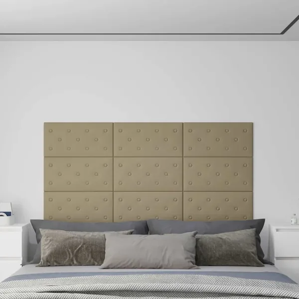 Tête de lit murale 12 pcs Cappuccino 60 x 30 cm Simili cuir