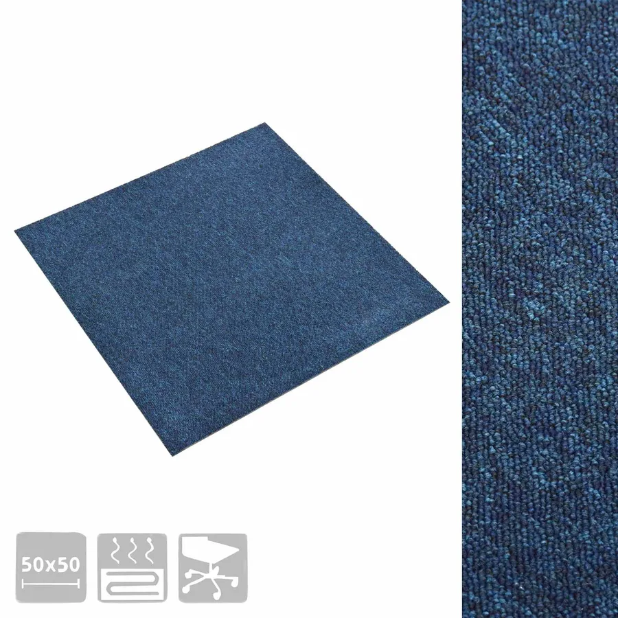 Tapis 20 pcs Bleu foncé 50 x 50 cm 100% Polypropylène - 7