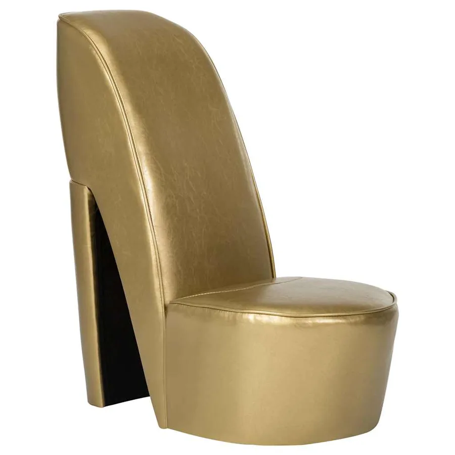 Chaise en forme de chaussure à talon haut Doré Similicuir - 2