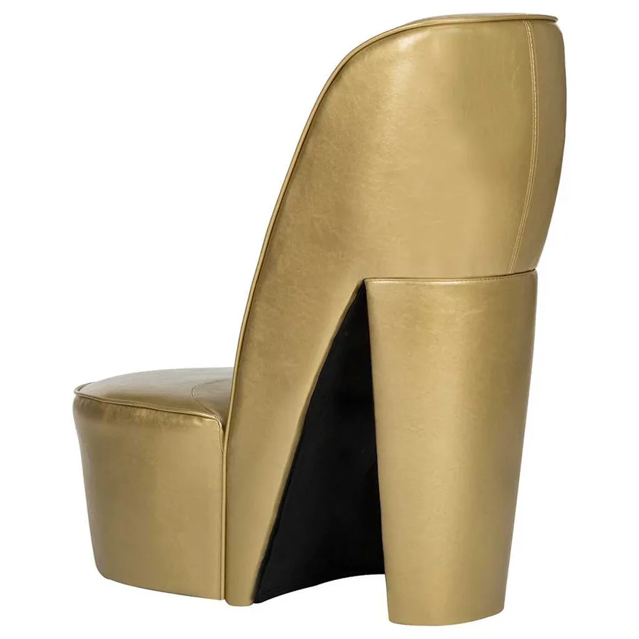Chaise en forme de chaussure à talon haut Doré Similicuir - 4