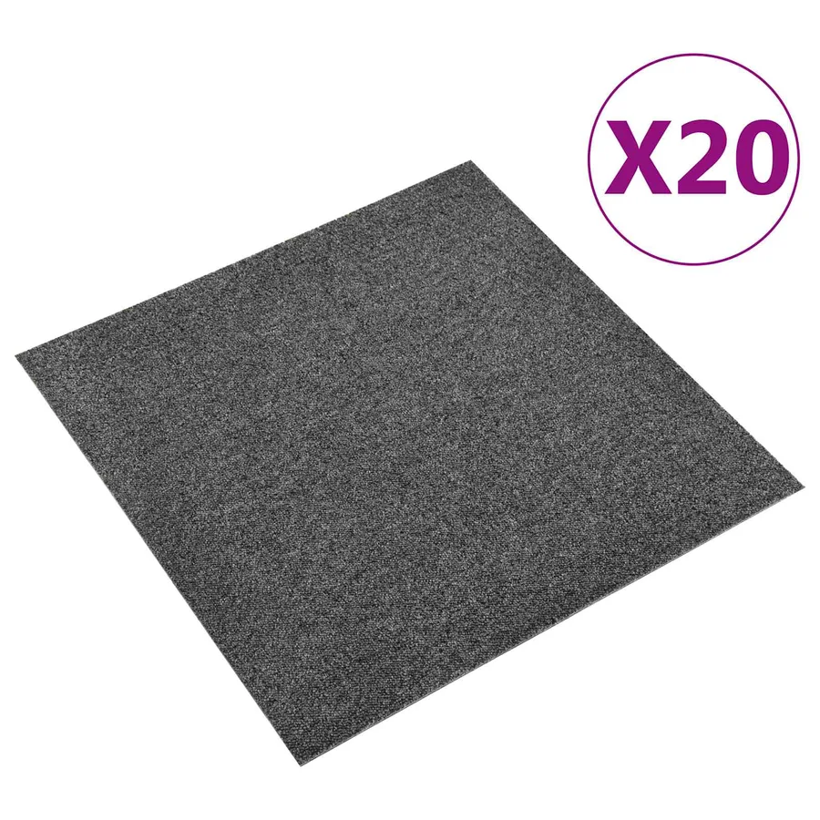 Tapis 20 pcs Anthracite 50 x 50 cm 100% Polypropylène - 2