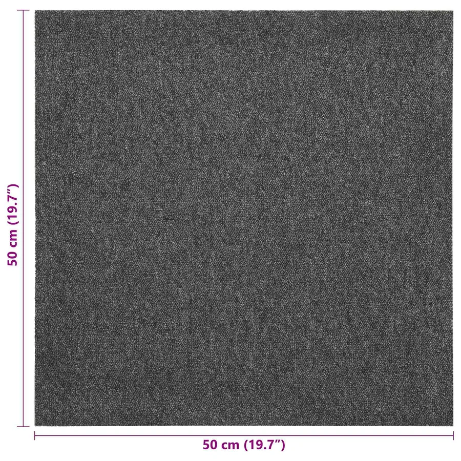 Tapis 20 pcs Anthracite 50 x 50 cm 100% Polypropylène - 8