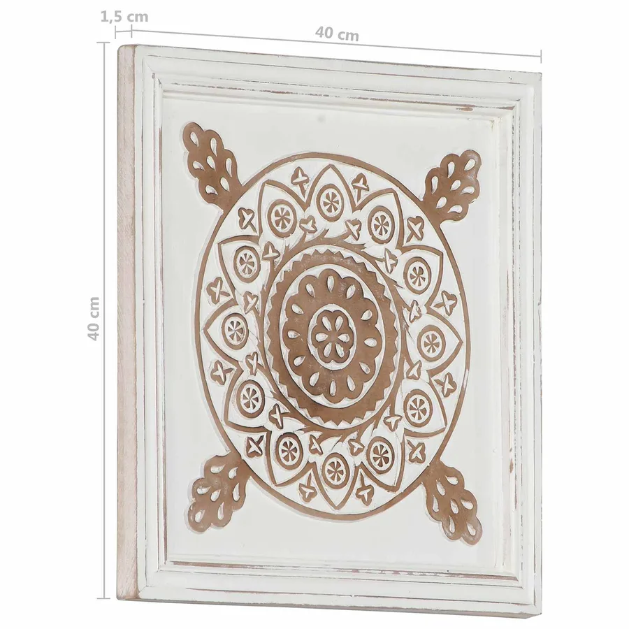 Décor artistique 2 pcs Marron et blanc 40 x 40 x 1,5 cm - 7