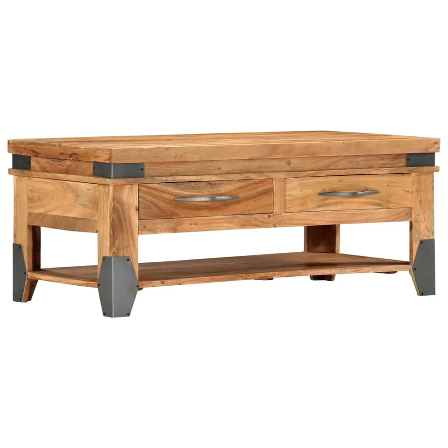 Table basse 110x52x45 cm Bois d'acacia solide - 12