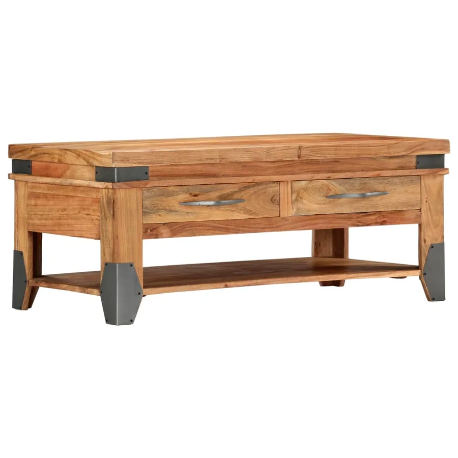 Table basse 110x52x45 cm Bois d'acacia solide - 13