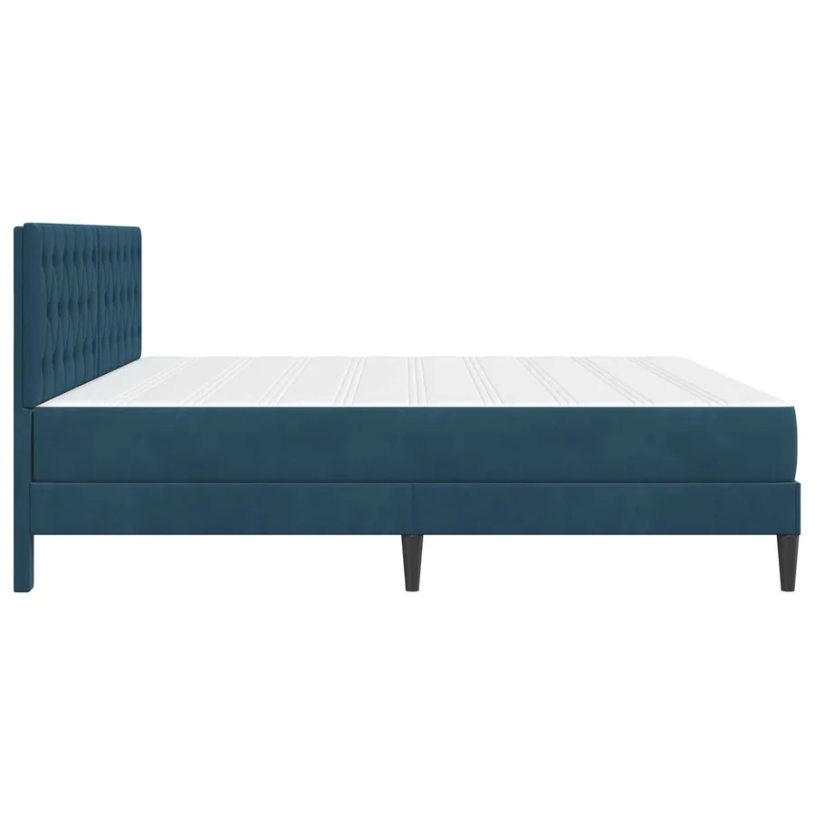 Cadre de lit avec matelas Bleu 200 x 200 cm Velours - 7