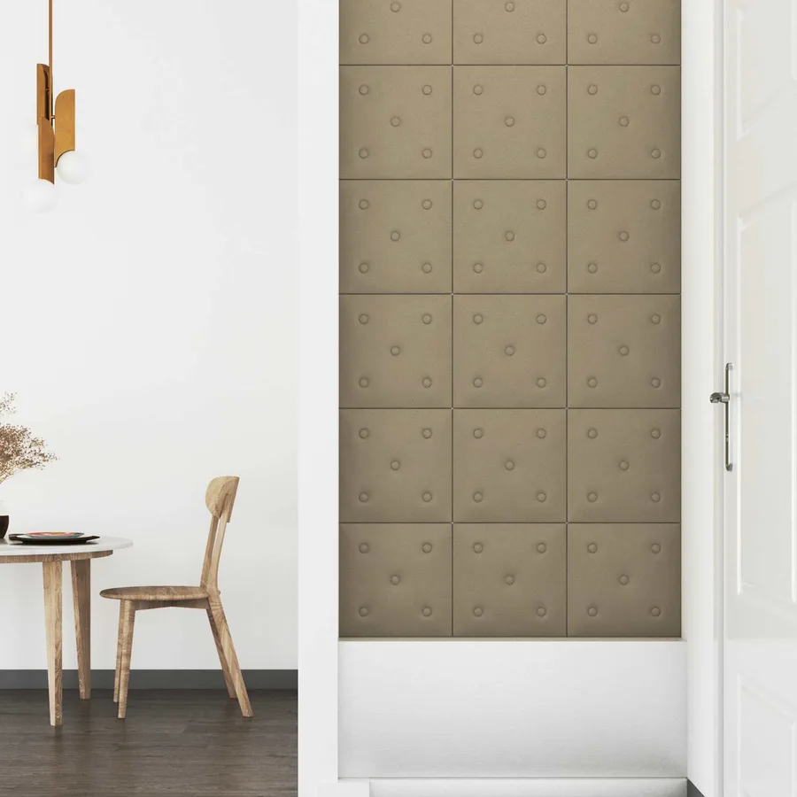 Tête de lit murale 12 pcs Cappuccino 30 x 30 cm Simili cuir - 3