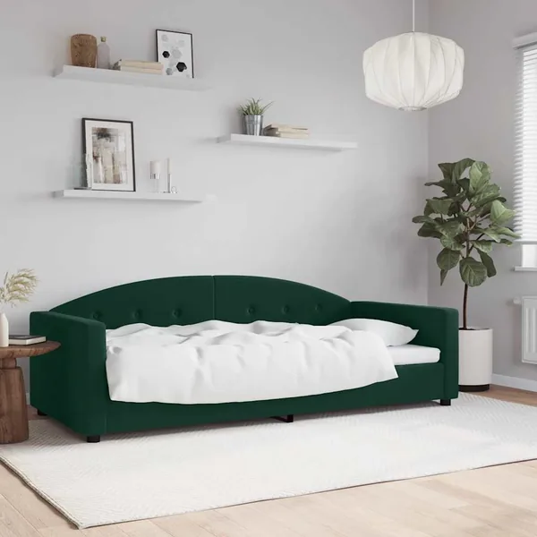 Lit de repos sans matelas vert foncé 90x200 cm velours