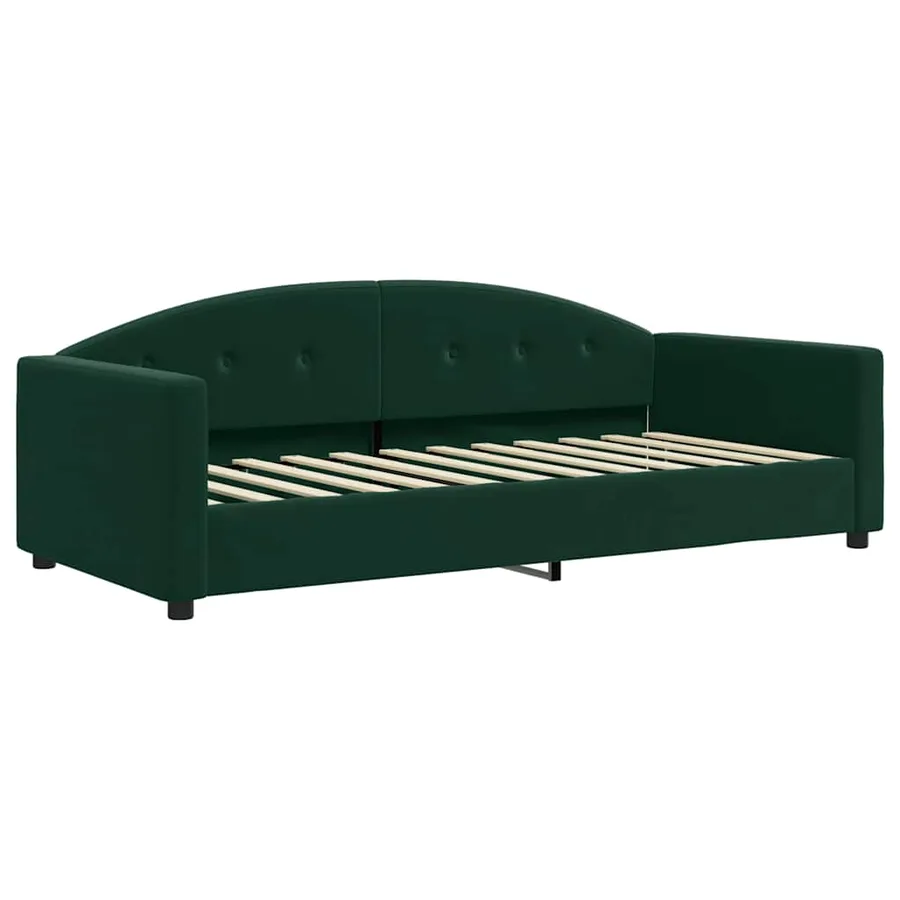 Lit de repos sans matelas vert foncé 90x200 cm velours - 2