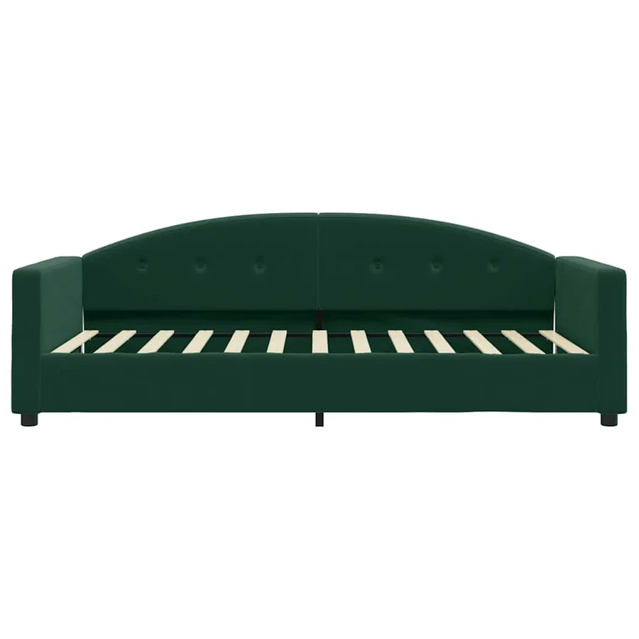 Lit de repos sans matelas vert foncé 90x200 cm velours - 3