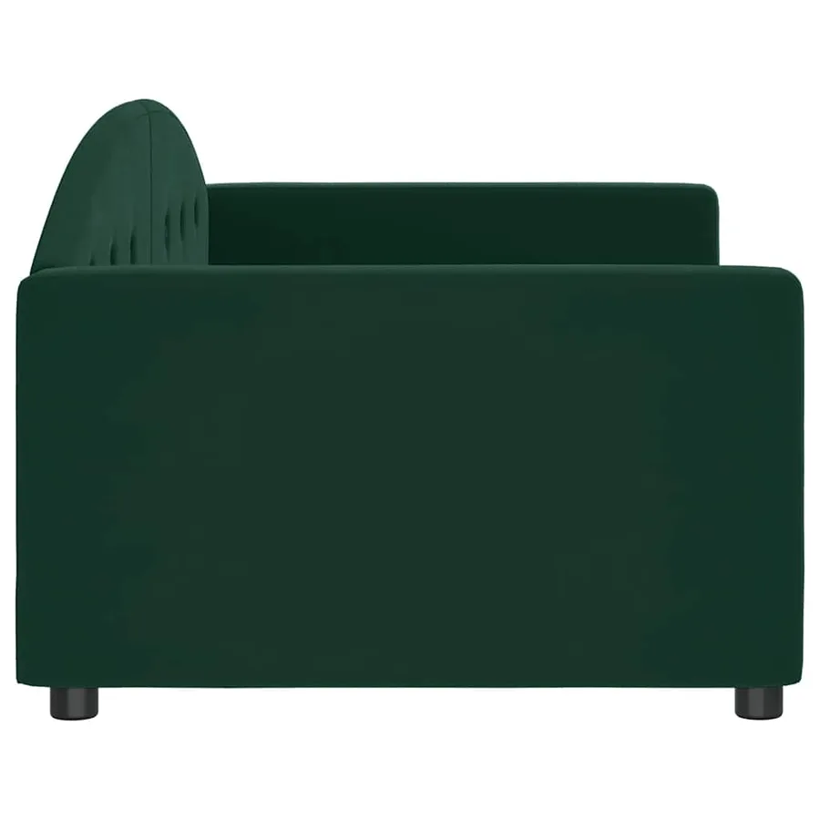 Lit de repos sans matelas vert foncé 90x200 cm velours - 4