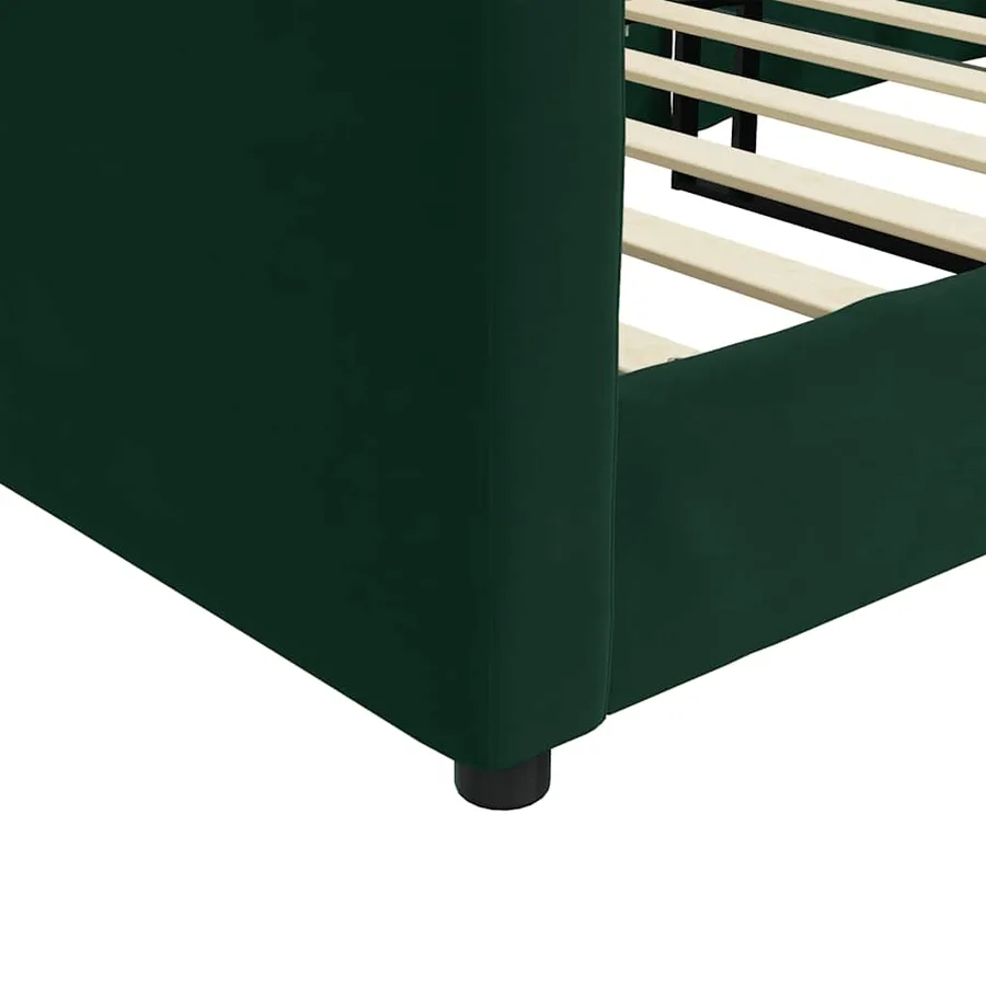 Lit de repos sans matelas vert foncé 90x200 cm velours - 6