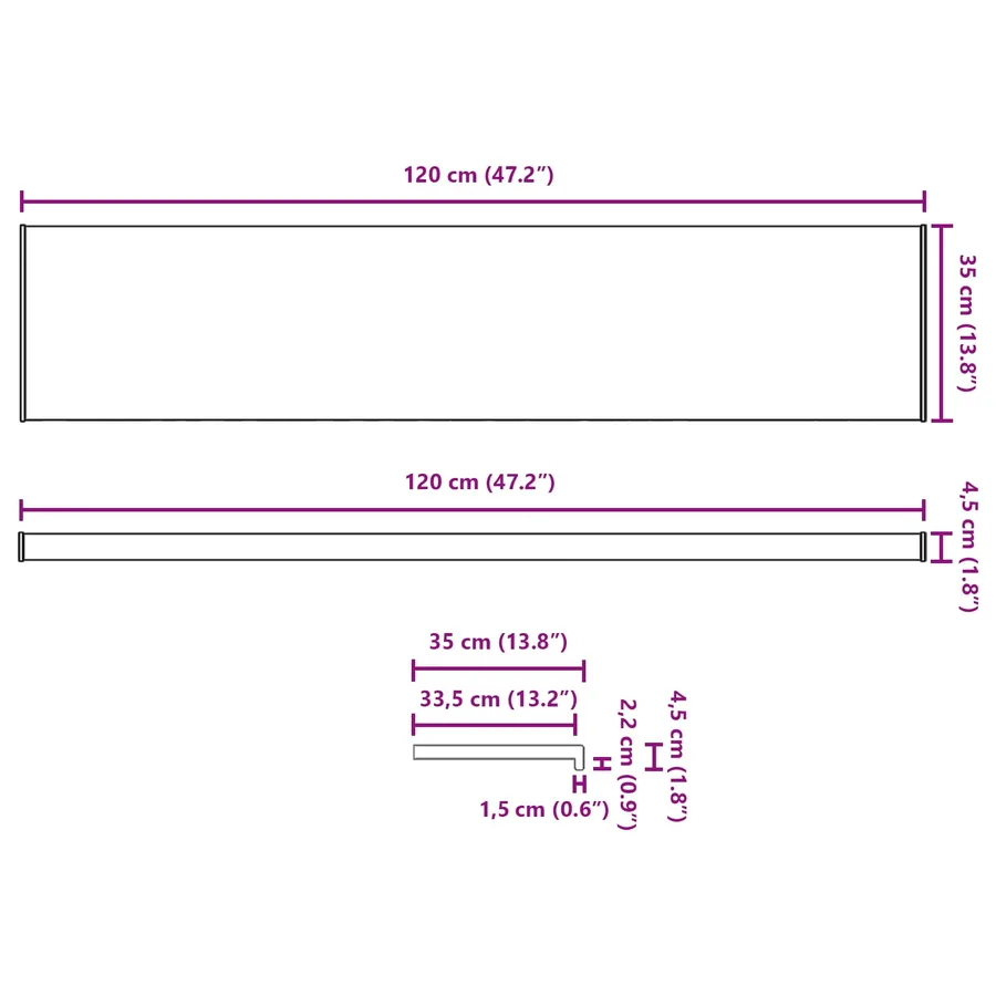 Appui de fenêtre Texture marbre 120 x 35 x 4,5 cm PVC - 13