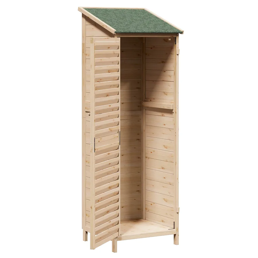 Abri de jardin Naturel 59 x 56 x 176 cm Bois de Sapin Massif - 4