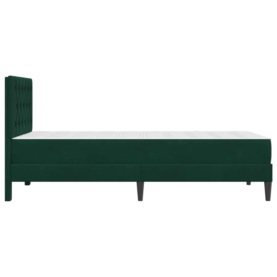 Cadre de lit avec matelas Vert foncé 80 x 200 cm Velours - 7