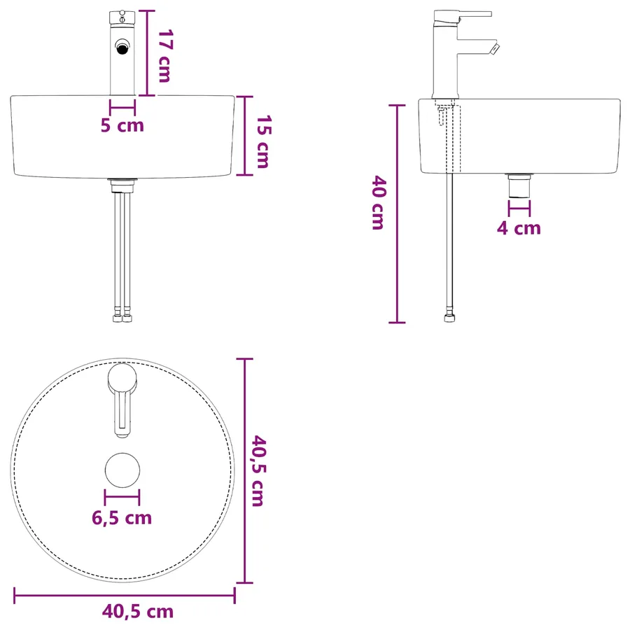 Ensemble de mobilier de salle de bain 5 pcs Blanc - 16