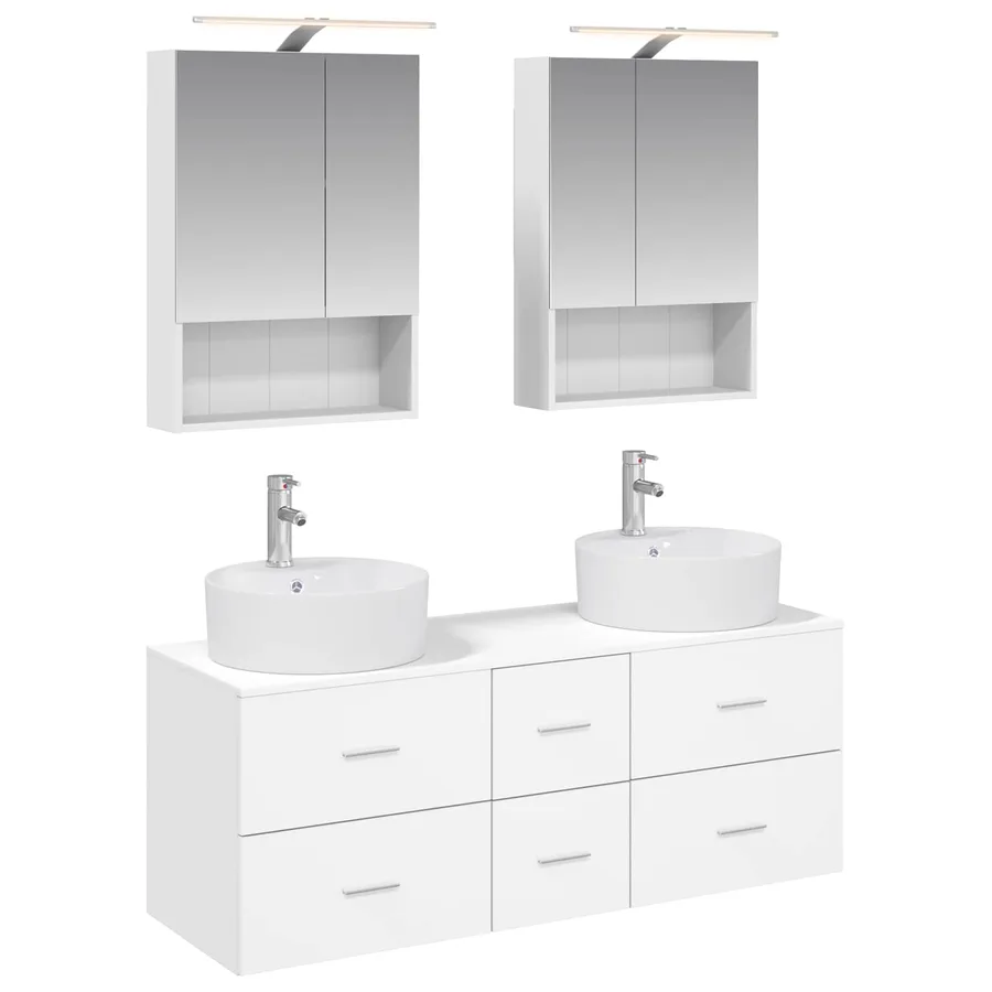 Ensemble de mobilier de salle de bain 5 pcs Blanc - 2