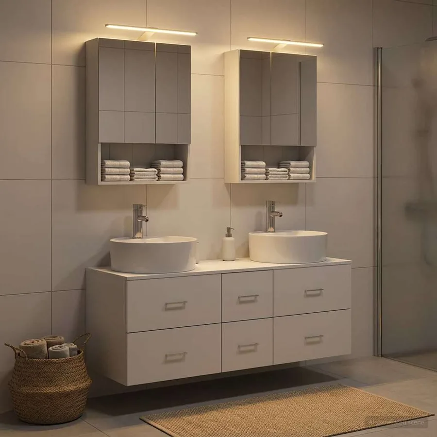Ensemble de mobilier de salle de bain 5 pcs Blanc - 4