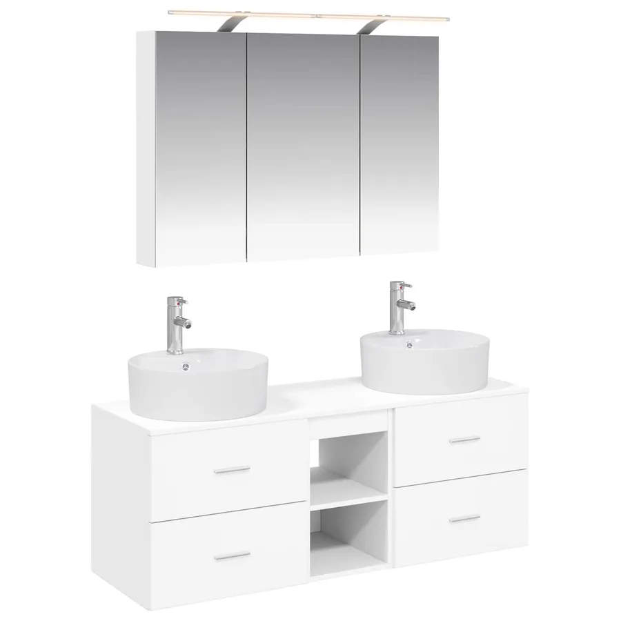 Ensemble de mobilier de salle de bain 4 pcs Blanc - 2