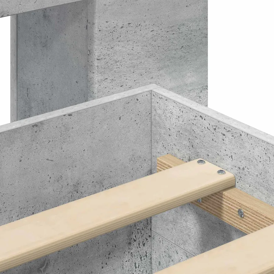 Cadre de lit avec rangement Gris béton 75 x 190 cm - 7